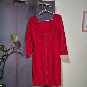 Elegant Red Lace Dress